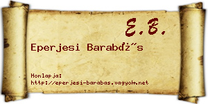 Eperjesi Barabás névjegykártya